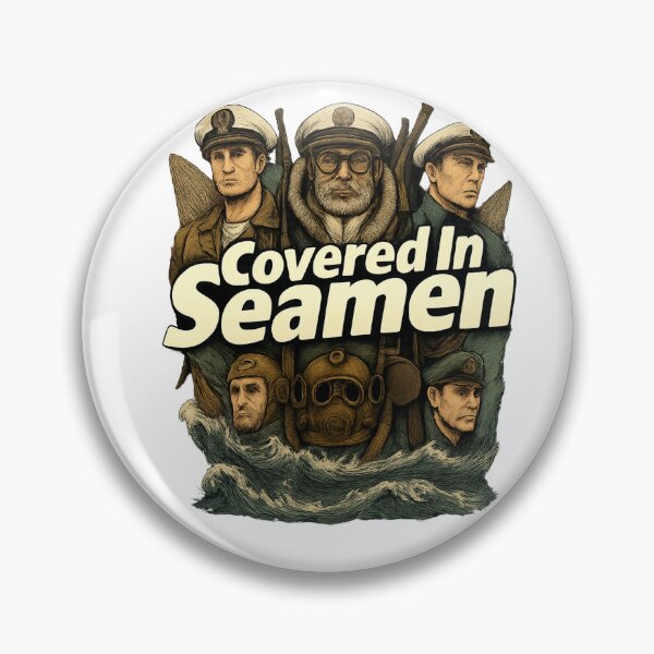 Item preview, Covered In Seamen Shirt Funny Maritime Parody Tee Navy Sailor Diver Fisherman Comic Graphic Weirdcore Ocean Humor T‑Shirt designed and sold by The Bizarre Archive.