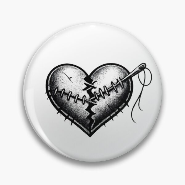 Item preview, Stitched Heart – Anti Valentine Tattoo Style Illustration designed and sold by Mefju024.