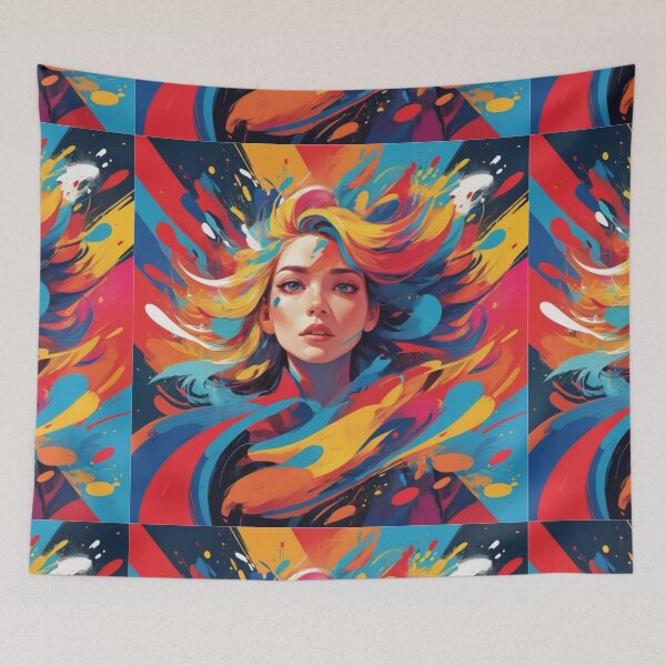 Item preview, Color Unleashed Bold Brushwork in Primary Motion designed and sold by Inkworksbyshery.