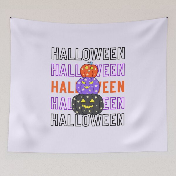 Item preview, Halloween Repeated Text with Colorful Pumpkins designed and sold by Inkworksbyshery.