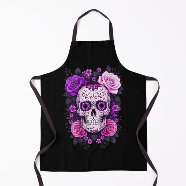 Item preview, Purple Floral Sugar Skull Rose Day of the Dead Gothic designed and sold by DigitalMomy.