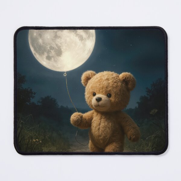 Item preview, Teddy Bear Walking With a Moon Balloon designed and sold by Maria Dryfhout.