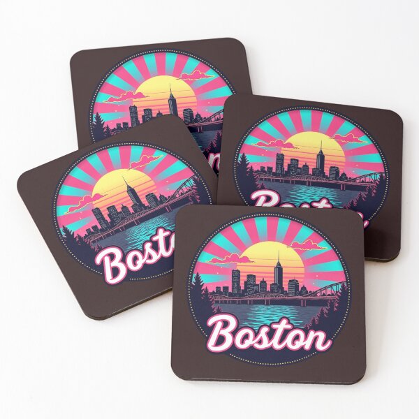 Item preview, Boston Retro Synthwave City Skyline Art designed and sold by Innova_Creations.