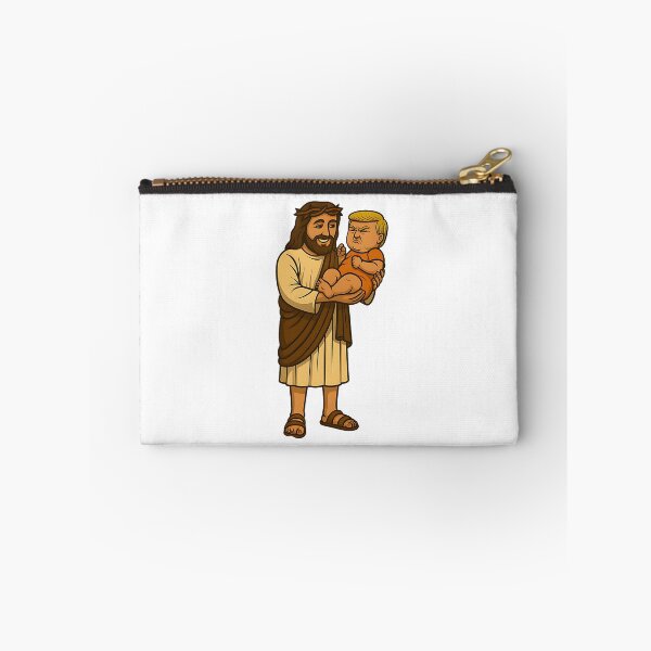 Item preview, Jesus Holding Baby Trump Shirt Surreal Political Parody Tee Weirdcore Absurd Humor Comic Style Satirical Mashup Graphic T‑Shirt designed and sold by The Bizarre Archive.