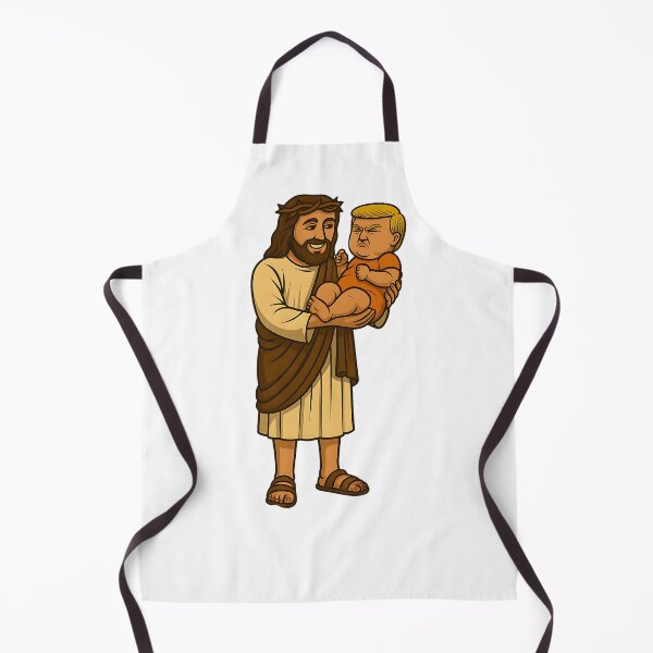 Item preview, Jesus Holding Baby Trump Shirt Surreal Political Parody Tee Weirdcore Absurd Humor Comic Style Satirical Mashup Graphic T‑Shirt designed and sold by The Bizarre Archive.
