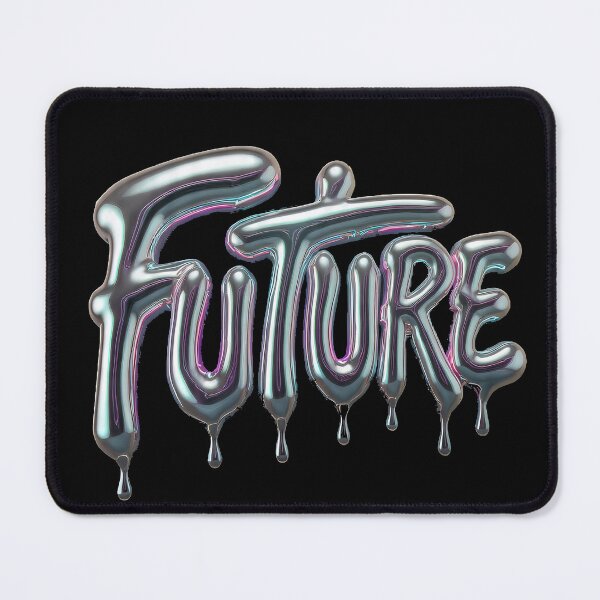 Item preview, Future Liquid Chrome Typography – Futuristic Metallic Drip Text Design designed and sold by etuvibes.