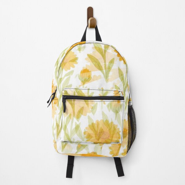 Item preview, Golden Calendula Blooms – Watercolor Garden Seamless Pattern designed and sold by LuxuryApparels.