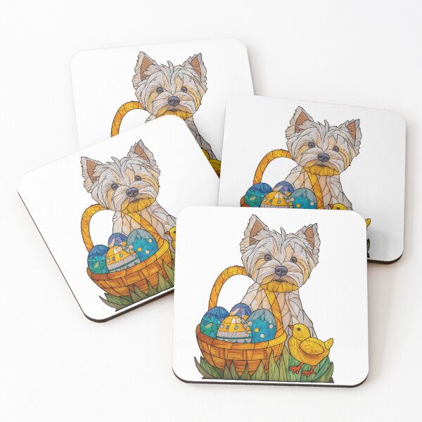 Item preview, Stained Glass Style Westie Dog with Easter Basket and Chick designed and sold by skibreck.