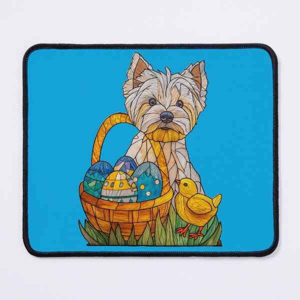 Item preview, Stained Glass Style Westie Dog with Easter Basket and Chick designed and sold by skibreck.