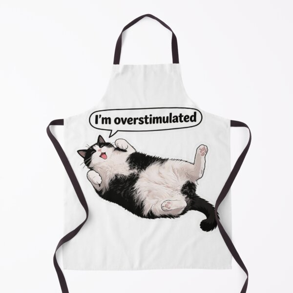 Item preview, I'm Overstimulated Cat Meme - Funny Anxious Kitty Lying Down Relatable Mental Health Humor designed and sold by JonathanP514.