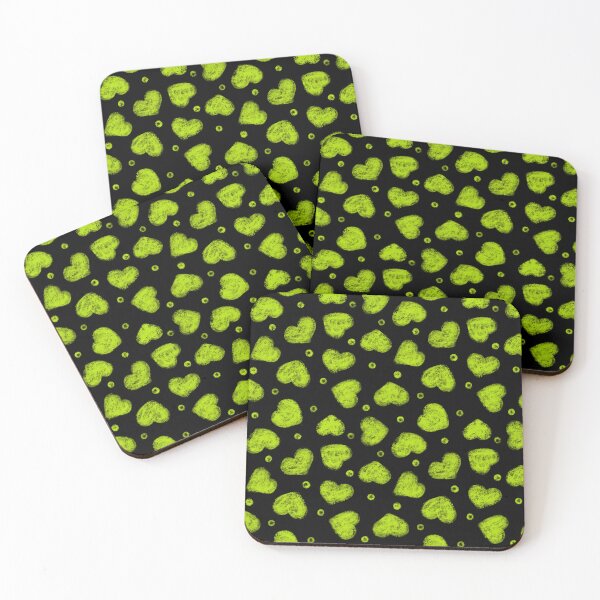 Item preview, Lime Green and Black Hearts pattern designed and sold by LAEC-Shop.