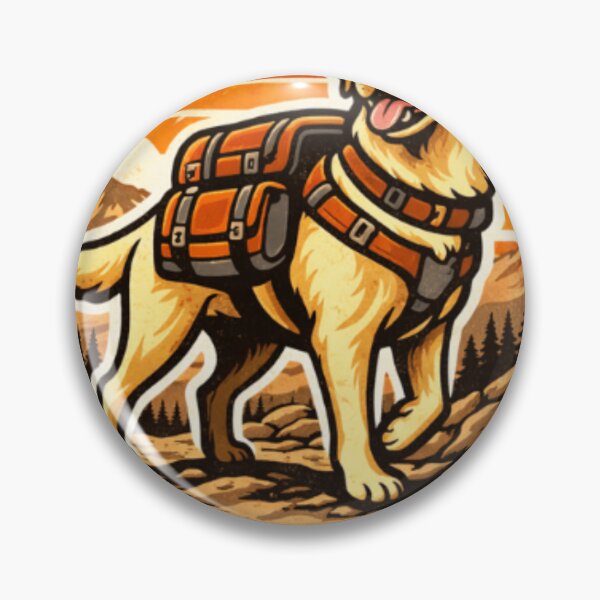 Item preview, Golden Lab Hiker – Realistic Retro Backpack Adventure designed and sold by PawPrintCustom.