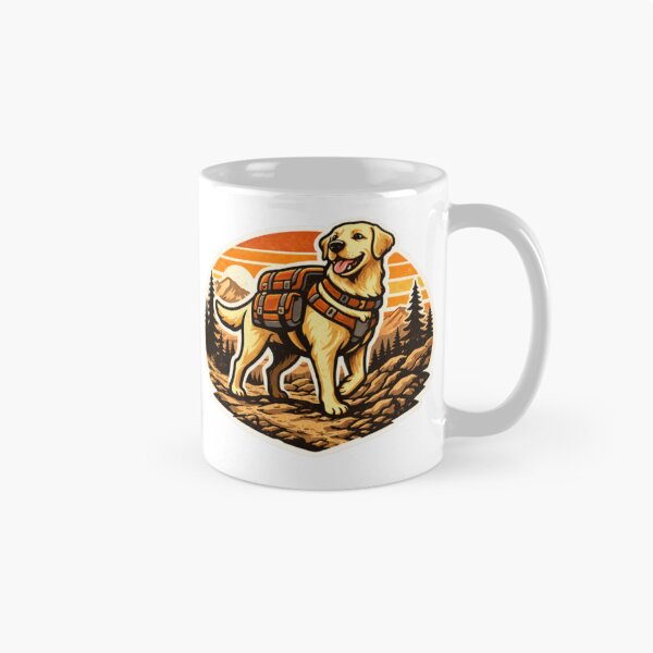 Item preview, Golden Lab Hiker – Realistic Retro Backpack Adventure designed and sold by PawPrintCustom.