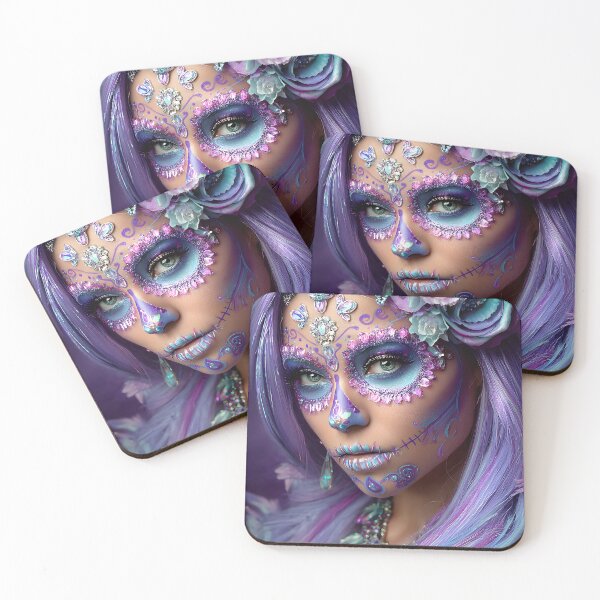 Item preview, Vibrant Day of the Dead Makeup with Floral Accents designed and sold by Artessie.