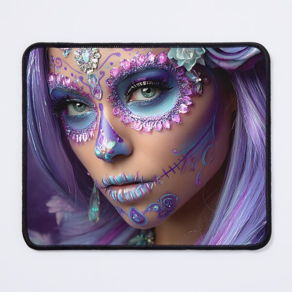 Item preview, Vibrant Day of the Dead Makeup with Floral Accents designed and sold by Artessie.