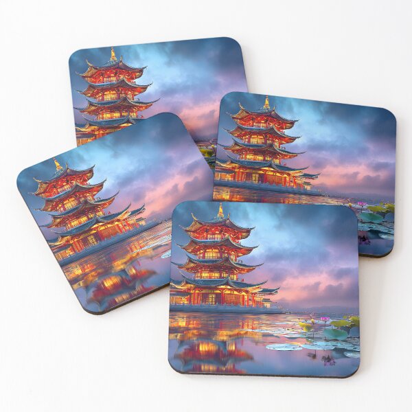Item preview, Stunning Eastern Pagoda Reflecting on Tranquil Waters designed and sold by Artessie.