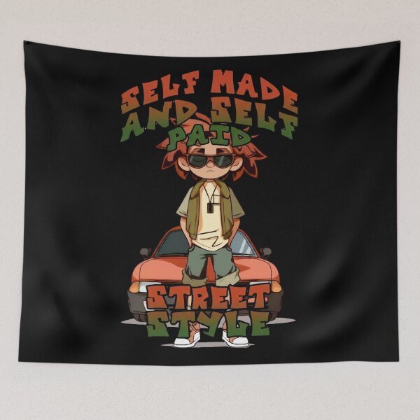 Item preview, Self Made Self Paid Street Style Cartoon Character designed and sold by MOFAPPAREL.