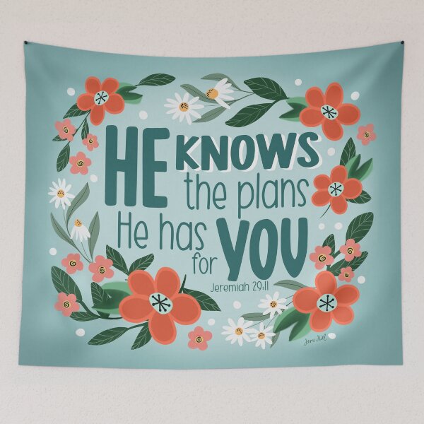 Item preview, He Knows the Plans - Jeremiah 29:11 designed and sold by Willow & Grace Designs.