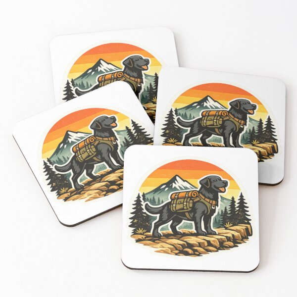 Item preview, Black Lab Hiking Badge – Retro Mountain Outdoor Dog designed and sold by PawPrintCustom.
