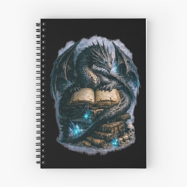 Item preview, Mystic Dragon Guardian of Ancient Books – Dark Fantasy Magical Library Art designed and sold by DarkRomanceMom.