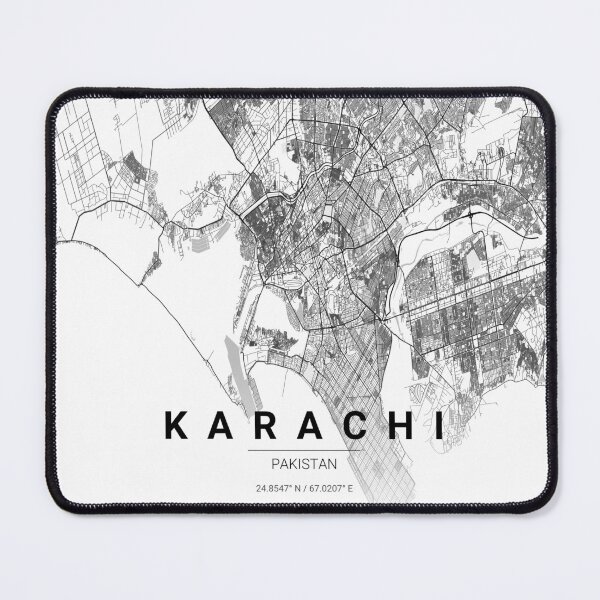 Item preview, Karachi City Map – Minimal Line Art designed and sold by YurrShop.