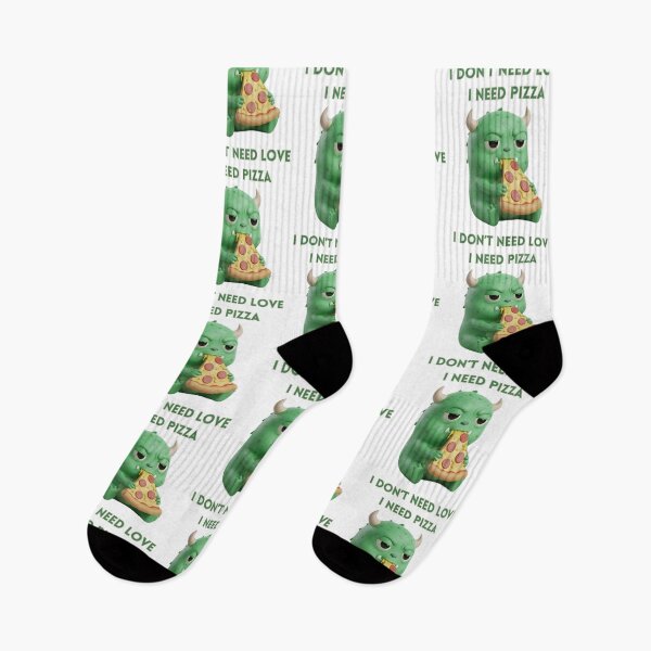 Item preview, Funny Green Monster Eating Pizza – I Don’t Need Love, I Need Pizza designed and sold by Anyshca.
