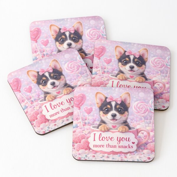 Item preview, Tricolor Corgi Puppy Loves Snacks designed and sold by GivingJoy.
