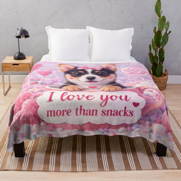 Item preview, Tricolor Corgi Puppy Loves Snacks designed and sold by GivingJoy.