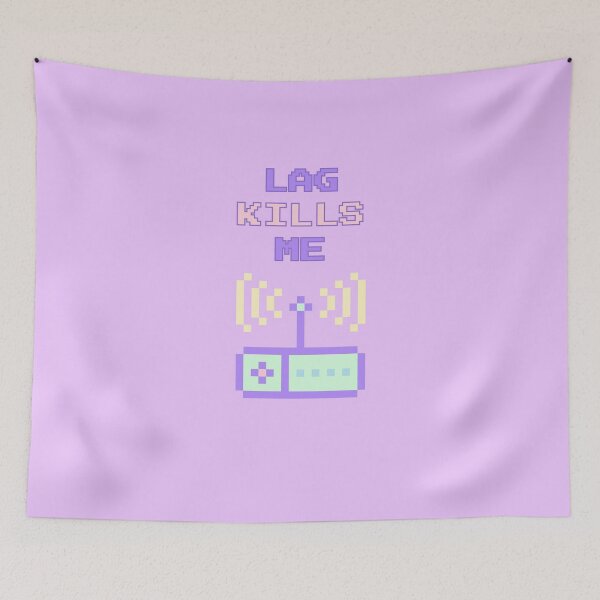 Item preview, Lag Kills Me Router Retro Gaming Pixel Art designed and sold by ChibiKiramimi.