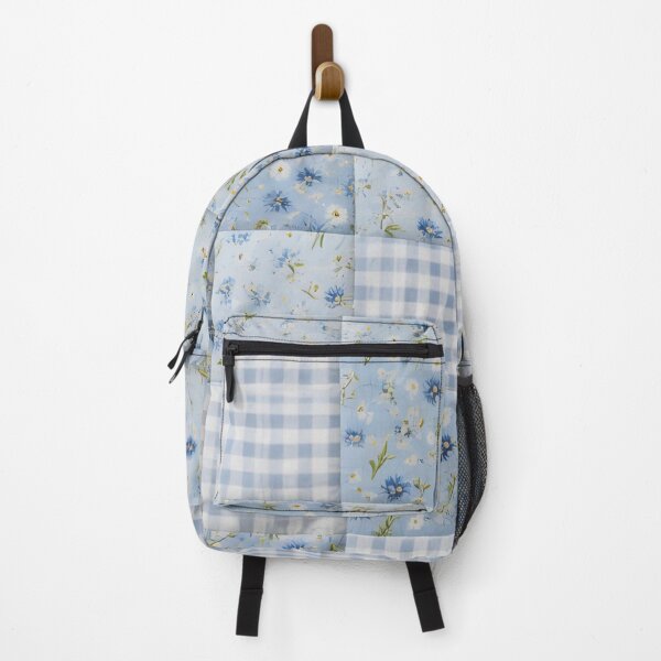 Item preview, Light Blue Floral and Gingham Patchwork Quilt Texture designed and sold by CharlieDesings.
