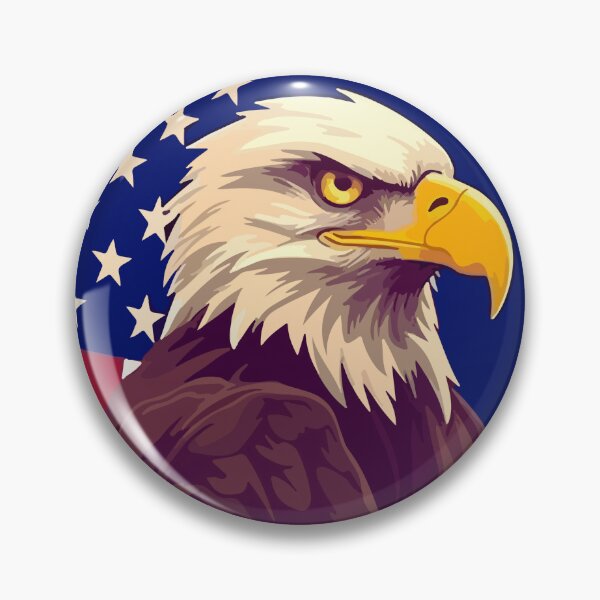 Item preview, Bald eagle with USA flag designed and sold by di-Vera-Rosati.