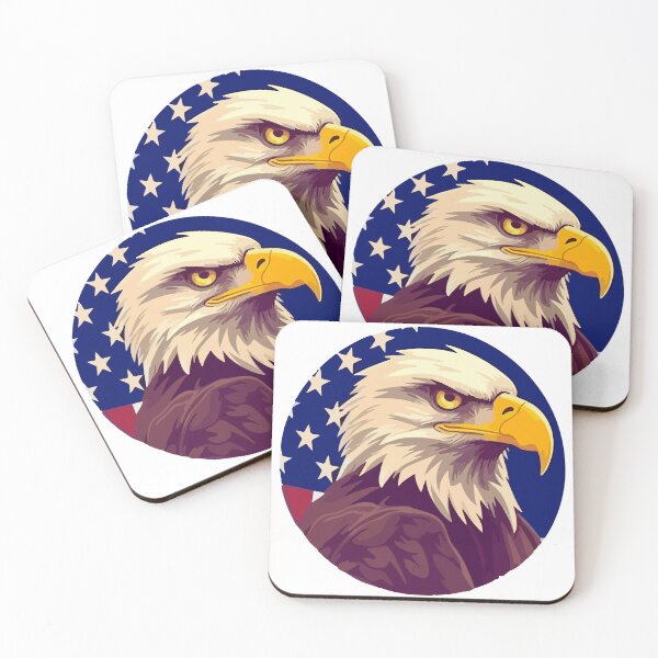 Item preview, Bald eagle with USA flag designed and sold by di-Vera-Rosati.