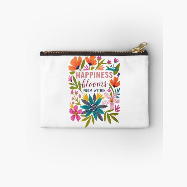 Item preview, Happiness Blooms From Within Colorful Floral Folk Art Quote designed and sold by DigitalMomy.