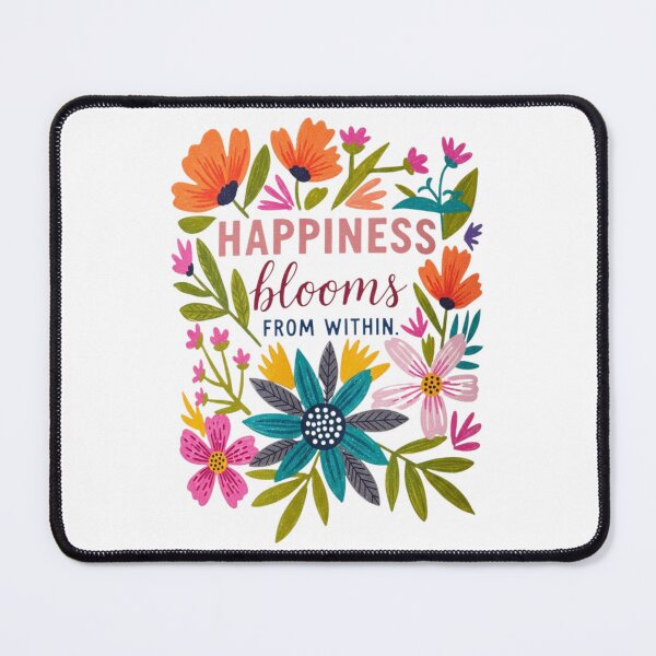 Item preview, Happiness Blooms From Within Colorful Floral Folk Art Quote designed and sold by DigitalMomy.