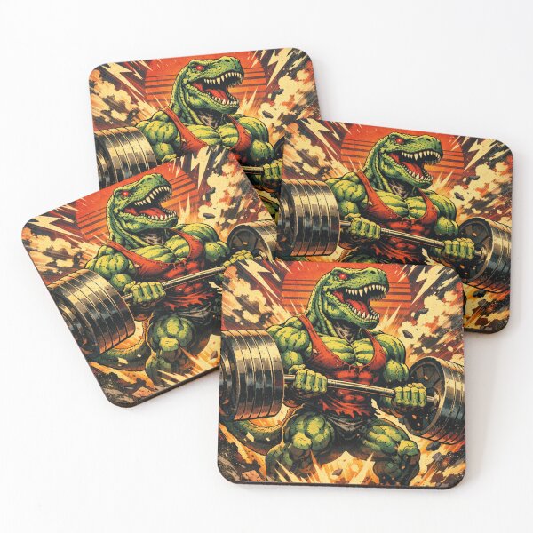 Item preview, Bodybuilder T-Rex in Retro Beast Mode designed and sold by JonelleTshirts.
