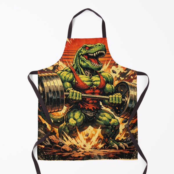 Item preview, Bodybuilder T-Rex in Retro Beast Mode designed and sold by JonelleTshirts.