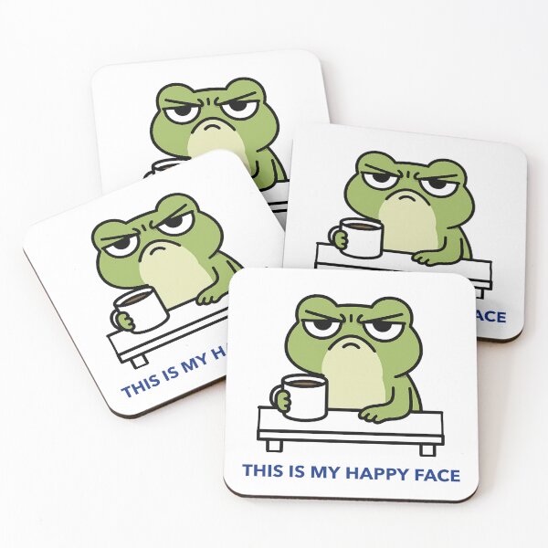 Item preview, Funny Frog Shirt | This Is My Happy Face | Grumpy Frog Coffee Humor Tee | Cute Moody Frog designed and sold by rvanderveken.