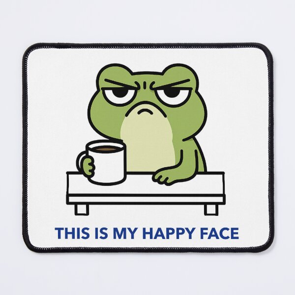Item preview, Funny Frog Shirt | This Is My Happy Face | Grumpy Frog Coffee Humor Tee | Cute Moody Frog designed and sold by rvanderveken.