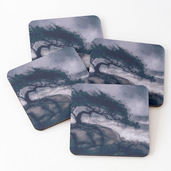 Item preview, Landscape with windswept tree, Gothic, seascape  designed and sold by MidnightARTing.