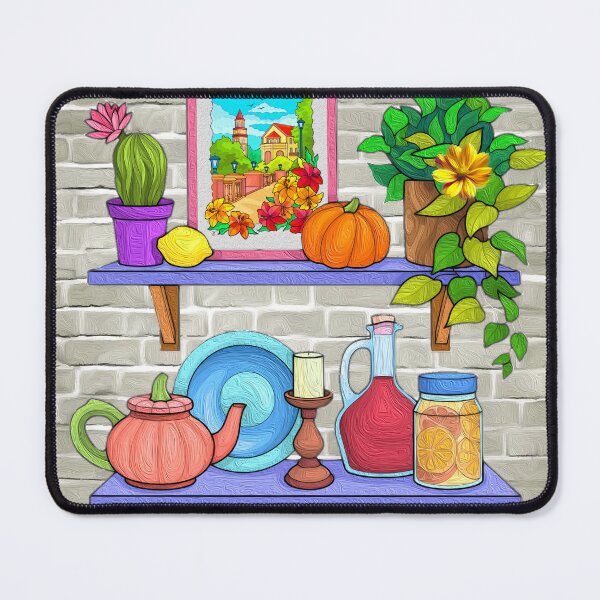 Item preview, Colorful Kitchen Shelves Still Life designed and sold by Anas Arts.