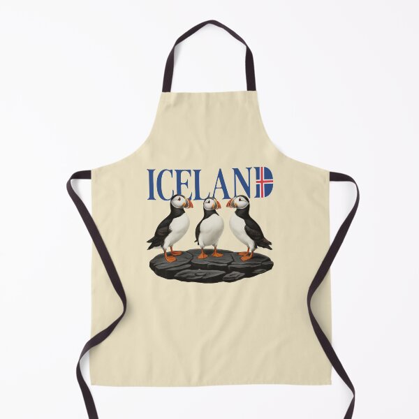 Item preview, Cute Iceland Puffins on Basalt Rocks Illustration designed and sold by LinaValearte.