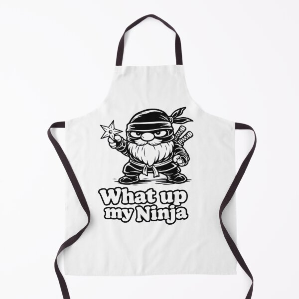 Item preview, Ninja Gnome with Shuriken – What Up My Ninja Funny Cartoon Art designed and sold by Moriarty's Digital Visions.