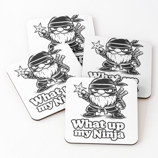 Item preview, Ninja Gnome with Shuriken – What Up My Ninja Funny Cartoon Art designed and sold by Moriarty's Digital Visions.