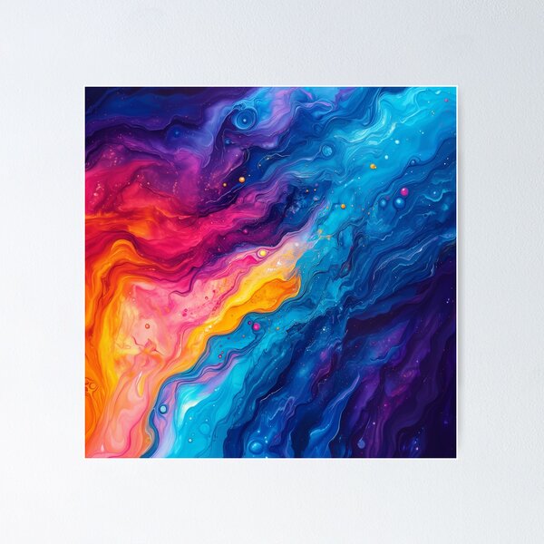 Item preview, Abstract Acrylic Paint Rainbow Colors designed and sold by BluePlanet.