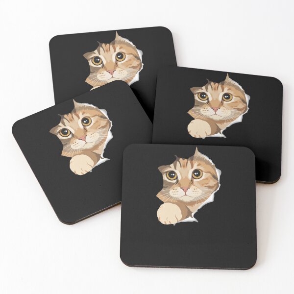 Item preview, Peeking Cat Torn Paper Effect Kawaii Feline designed and sold by salmzouriart.