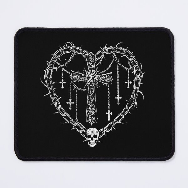 Item preview, Cyber-Goth / Y2K Streetwear / Cybercore Gothic Cross with Silver Chains Aesthetic designed and sold by Krasnovaovaova.