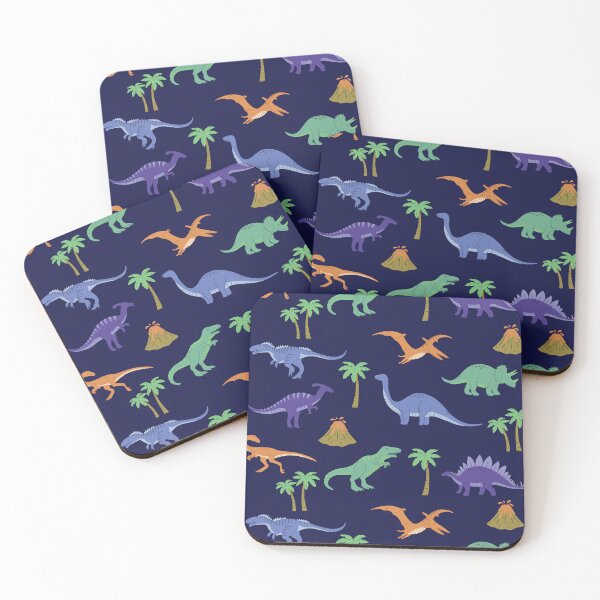 Item preview, Colorful Hand-drawn Dinosaurs Midnight designed and sold by Brianaidesigns.