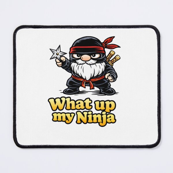 Item preview, Ninja Gnome with Shuriken – “What Up My Ninja” Cartoon Art designed and sold by Moriarty's Digital Visions.