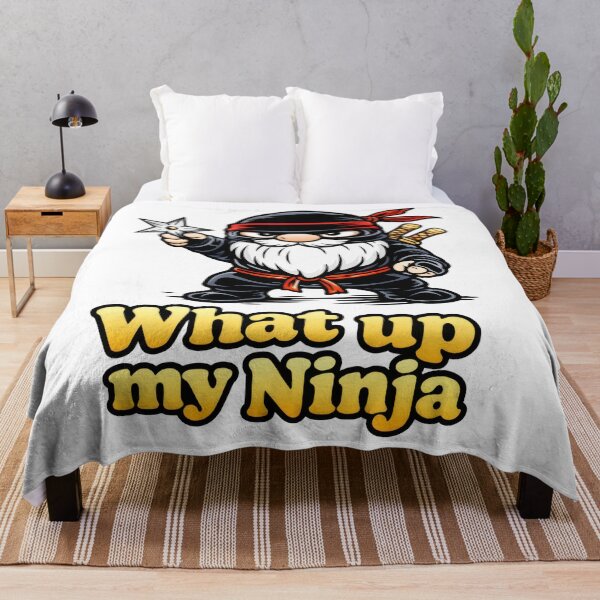 Item preview, Ninja Gnome with Shuriken – “What Up My Ninja” Cartoon Art designed and sold by Moriarty's Digital Visions.