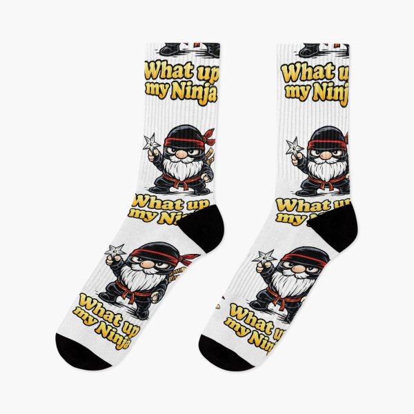Item preview, Ninja Gnome with Shuriken – “What Up My Ninja” Cartoon Art designed and sold by Moriarty's Digital Visions.